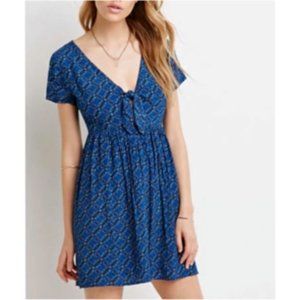 Knotted Front Tie Tile Dress